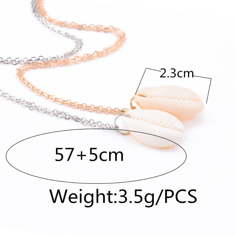 Cowrie Shell Necklace Gold & Silver