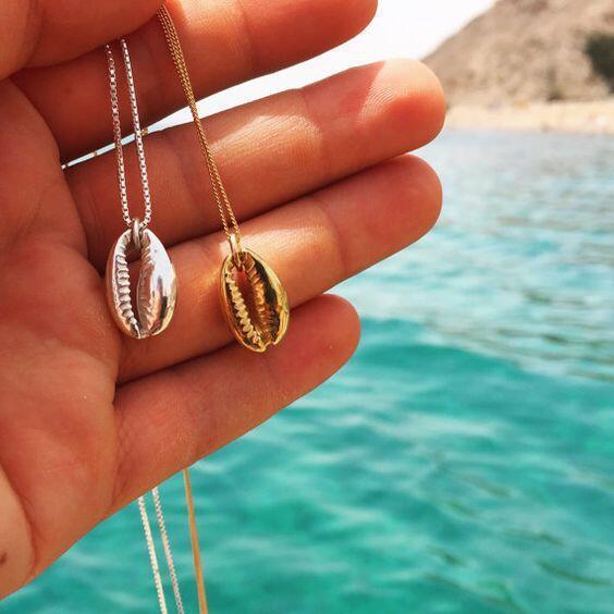 Metal Plated Cowrie Shell Necklace
