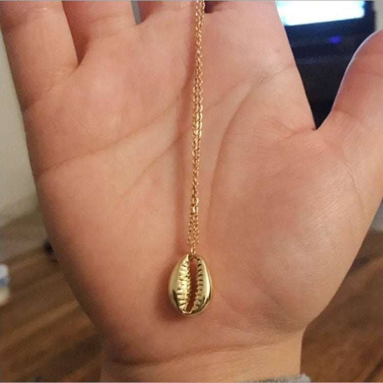 Metal Plated Cowrie Shell Necklace