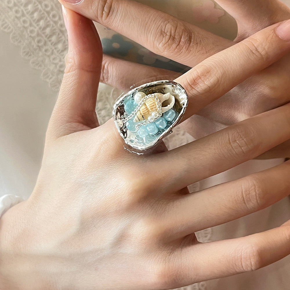 Beaded Shell Ring