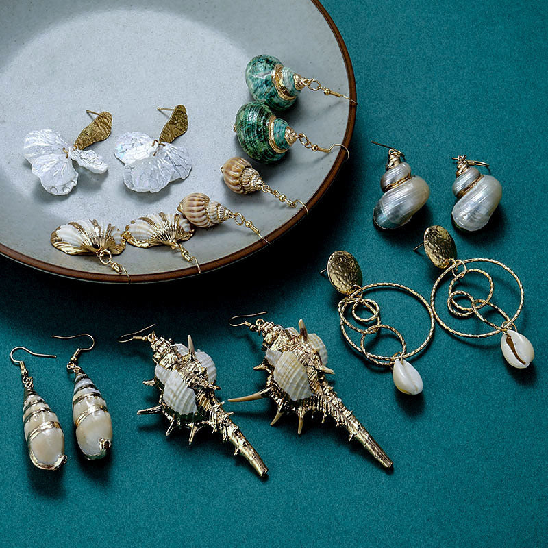 Gold-plated Shell Earrings