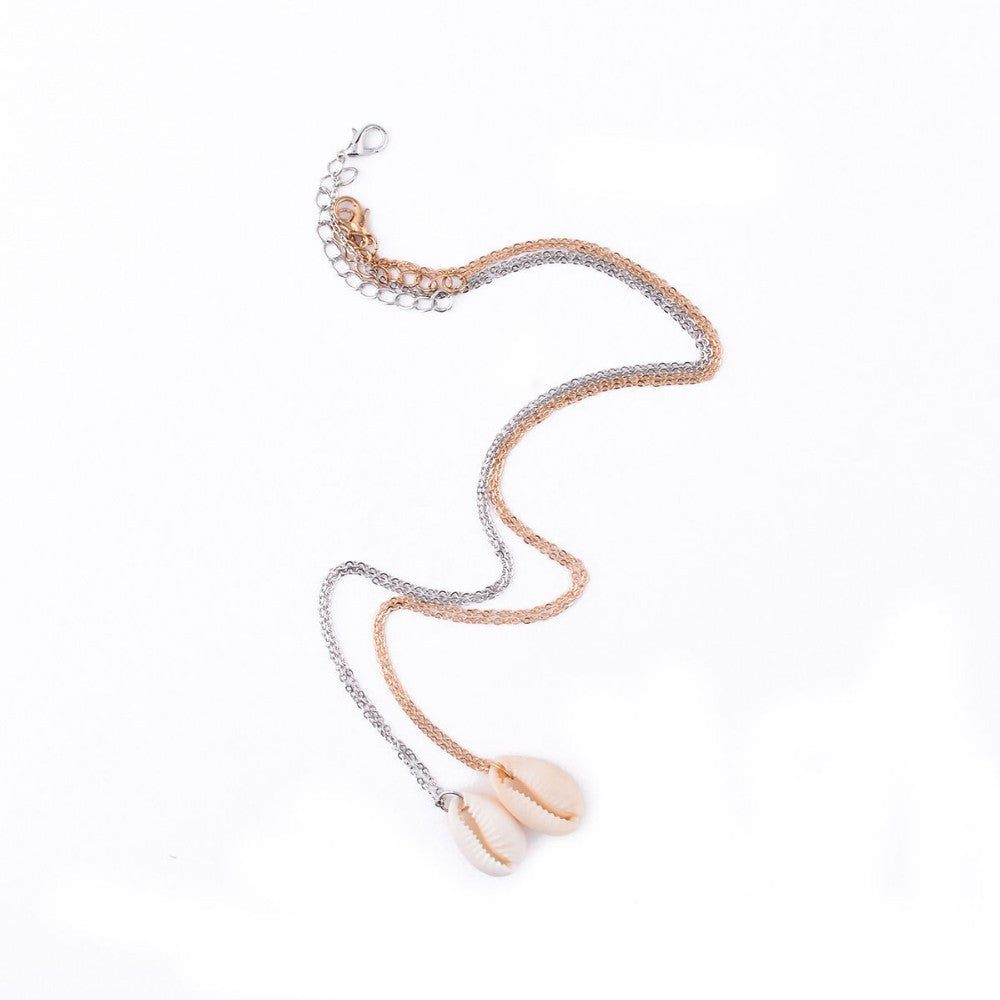 Cowrie Shell Necklace Gold & Silver