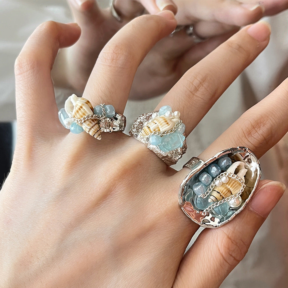Beaded Shell Ring