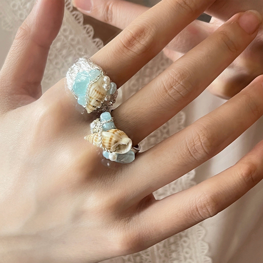 Beaded Shell Ring