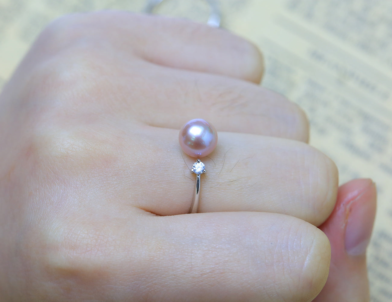 Adjustable Pearl Ring