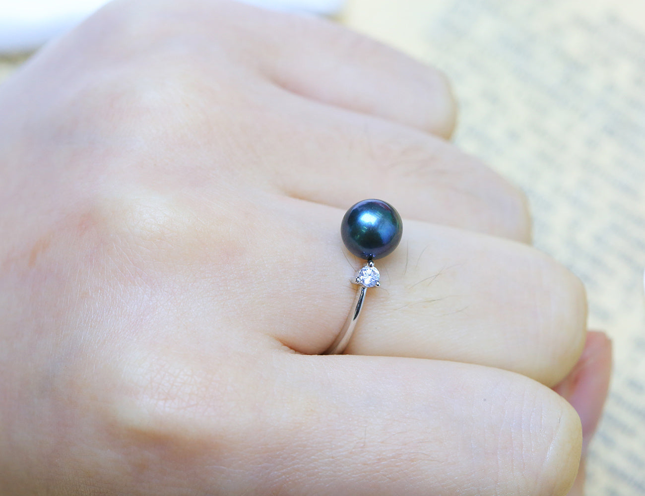 Adjustable Pearl Ring